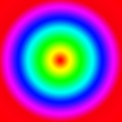Image showing Blurry rainbow circle
