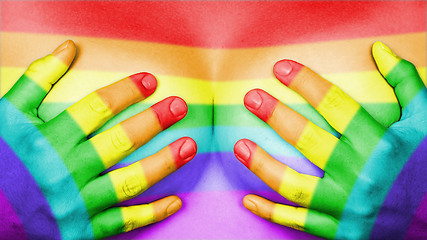 Image showing Hands covering breasts