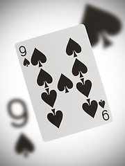 Image showing Playing card, nine of spades