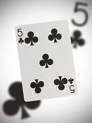 Image showing Playing card, five