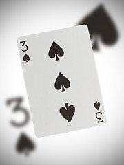 Image showing Playing card, three of spades