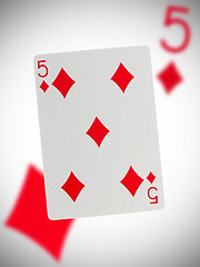 Image showing Playing card, five