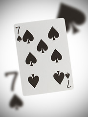 Image showing Playing card, seven of spades