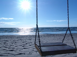 Image showing Swing on the beach