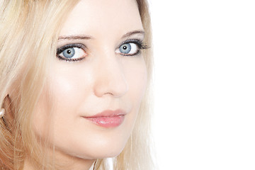 Image showing Close up of a beautiful blond haired woman