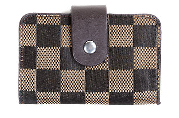 Image showing Brown plaid purse in retro style