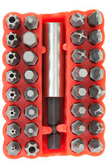 Image showing set of heads for screwdriver 