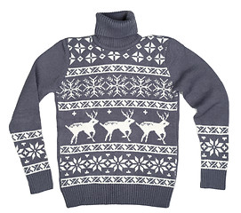 Image showing Gray sweater with deer