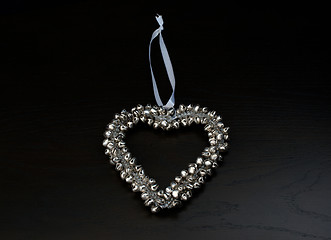 Image showing decoration: silver bells forming a heart