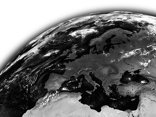 Image showing Europe on black Earth