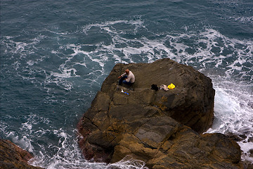 Image showing fisherman abstract rock  