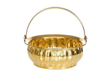 Image showing Empty golden pot