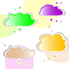 Image showing Paper cloud bubble for speech