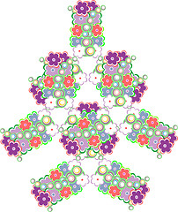Image showing abstract tree made from cute flowers