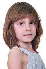 Image showing  elementary age girl looking at camera