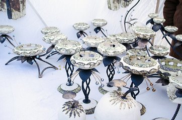 Image showing design handmade ceramic candlesticks sell market 