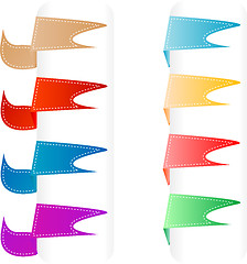Image showing set of origami paper banners labels