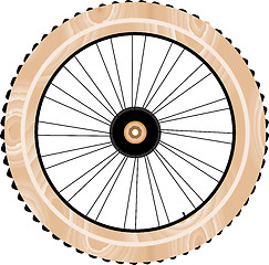 Image showing antique wood bike wheels