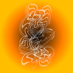 Image showing white smoke in orange abstract background