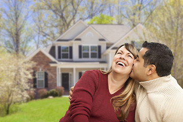 Image showing Happy Mixed Race Couple in Front of House