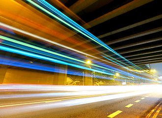 Image showing traffic light trail at night