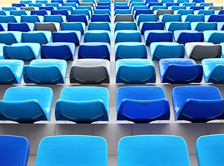 Image showing blue seats at stadium