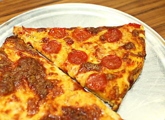 Image showing Real pizza from restaurant
