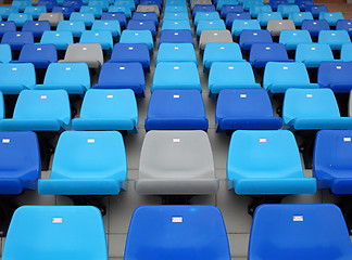 Image showing blue seats at stadium