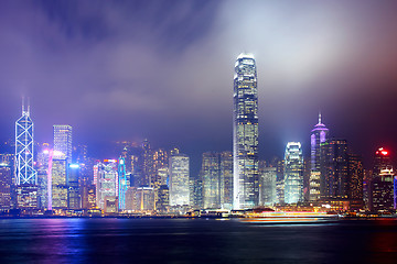 Image showing Hong Kong night city skyline