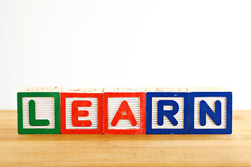 Image showing Alphabet Block spell the word learn