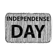 Image showing white background with stamp for Independence day