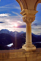 Image showing sun old marble and  column reflex 