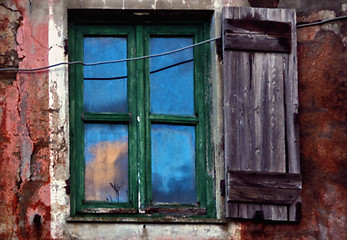 Image showing broke abstract old  window 