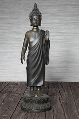 Image showing Metal statuette of Buddha