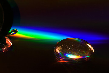 Image showing abstract rainbow drop in a plastic cd 