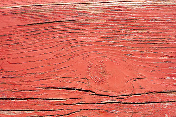 Image showing Wooden board painted in red