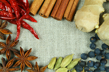 Image showing Whole spices frame