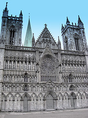 Image showing The facade of the Nidaros Cathedral in Trondheim in Norway 