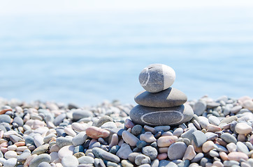 Image showing zen stones on beach