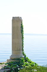 Image showing ancient greek column near sea
