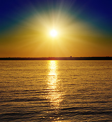 Image showing good sunset over river