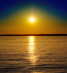 Image showing good sunset over river