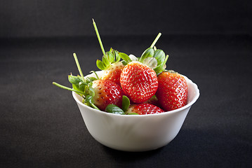 Image showing Cup of strawberries.