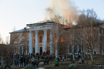 Image showing The fire of the Palace of Culture