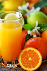 Image showing Glass of natural orange juice