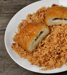 Image showing Stuffed Chicken Fillet With Rice