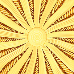 Image showing Golden sunburst background with rays and beams