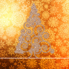 Image showing Christmas card with golden glowing. + EPS8