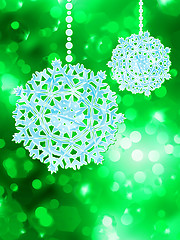 Image showing Green snowflake over bokeh. EPS 8