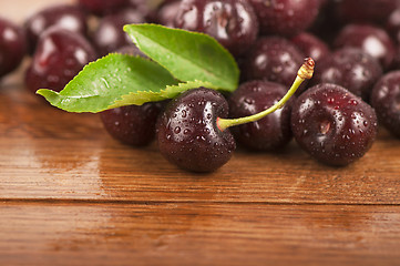 Image showing Red, ripe, juicy cherries